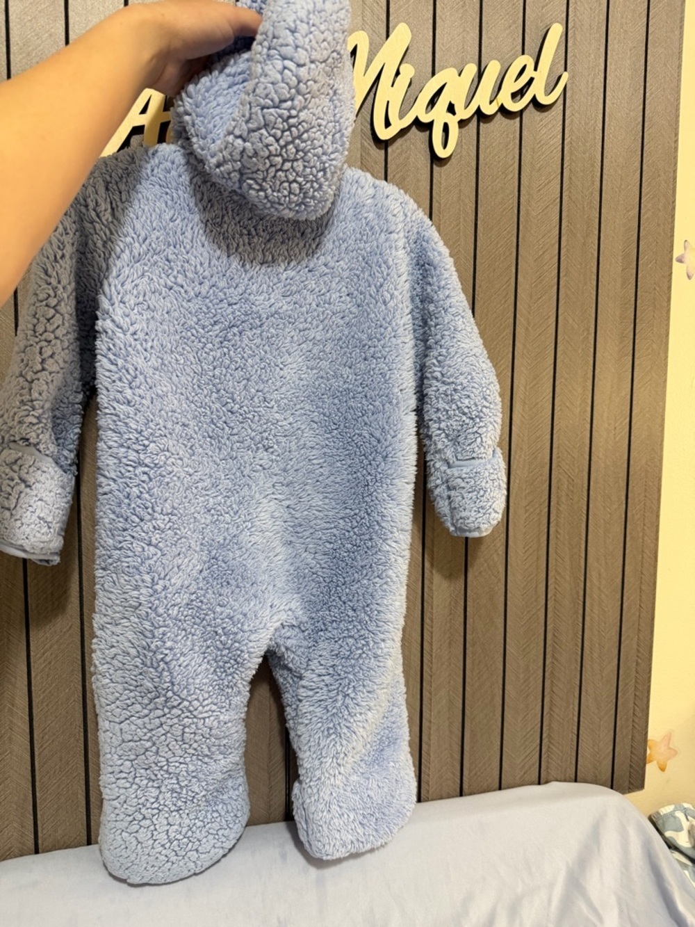 🩷HOST PICK🩷 Nike Light Blue Sherpa Hooded Baby One-Piece - Picture 2 of 3